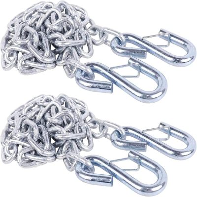 3/16'' x 48''Trailer Safety Chain with 2 Latches S Hook,2,000Lbs Capacity,G30,Secures Tow Vehicle to Trailer