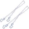 5/16"x48" Grade 30 Steel Boat Trailer Safety Chain with Spring Clip Hooks 7000 lbs, 2 Pcs