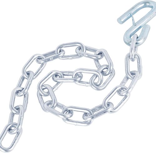 3/16" X 27" 2PCS Grade 30 Trailer Boat Gooseneck Safety Chain with Spring Clips with One S Hook