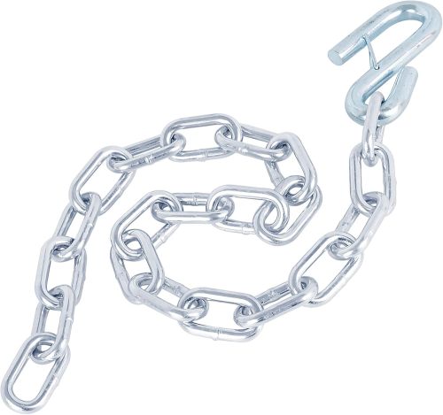 3/16" X 27" 2PCS Grade 30 Trailer Boat Gooseneck Safety Chain with Spring Clips with One S Hook