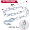 3/16" X 27" 2PCS Grade 30 Trailer Boat Gooseneck Safety Chain with Spring Clips with One S Hook