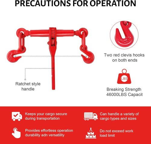 13000LBS Chain Binder 1/2 to 5/8 Inch Ratchet Load Binder