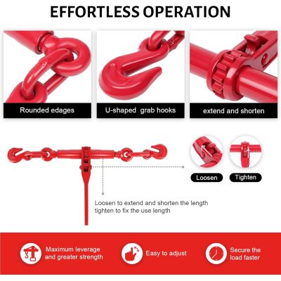 13000LBS Chain Binder 1/2 to 5/8 Inch Ratchet Load Binder