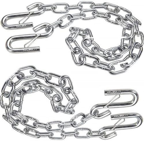 3/16" X 48" Trailer Safety Chain with Spring Clips Grade 30 with 2 S Hook 2PCS