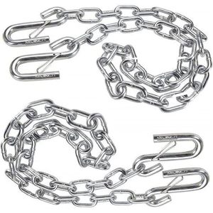 3/16" X 48" Trailer Safety Chain with Spring Clips Grade 30 with 2 S Hook 2PCS