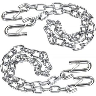 3/16" X 48" Trailer Safety Chain with Spring Clips Grade 30 with 2 S Hook 2PCS
