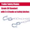 3/16" X 48" Trailer Safety Chain with Spring Clips Grade 30 with 2 S Hook 2PCS