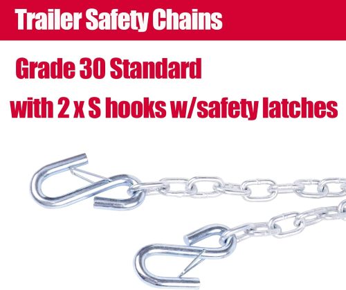 3/16" X 48" Trailer Safety Chain with Spring Clips Grade 30 with 2 S Hook 2PCS