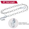 3/16" X 48" Trailer Safety Chain with Spring Clips Grade 30 with 2 S Hook 2PCS