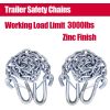 3/16" X 48" Trailer Safety Chain with Spring Clips Grade 30 with 2 S Hook 2PCS
