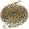5/16" x 20' Grade 70 Transport Binder Chain with G70 Clevis Grab Hooks 4,700 Safe Working Load for Load Tie-Down Fixed Cargo Flatbed Truck Trailer Chain-1Pack