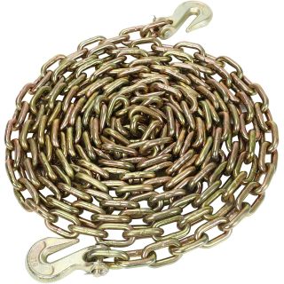 5/16" x 20' Grade 70 Transport Binder Chain with G70 Clevis Grab Hooks 4,700 Safe Working Load for Load Tie-Down Fixed Cargo Flatbed Truck Trailer Chain-1Pack