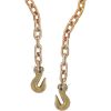 3/8 Inch x 20FT G70 Transport Binder Chain Safety/Binder Chain with Clevis Grab Hooks 7, 100 lbs Safe Working Load Logging Chain