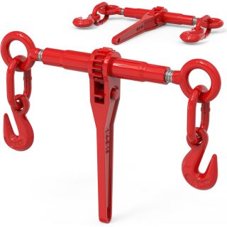 2pcs Ratchet Chain Binder, 1/4" - 5/16" Duty Ratchet Chain Load Binder with 2 Grab Hooks