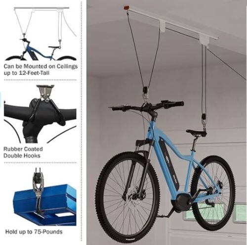 RR5653B Heavy Duty Hoist Bikes Ladders Garage Storage Canoe Lift Pulley System Capacity Ceiling Mount Hoists