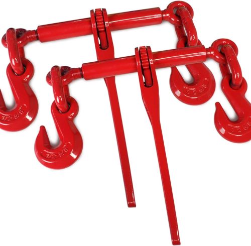 2 Pack Ratchet Load Binder with 2 Grab Hooks, for 1/2-5/8 Grade 70 Transport Chain, Load Binder with 36,000 Pound Working Load Limit