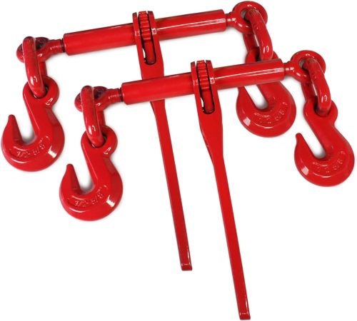 2 Pack Ratchet Load Binder with 2 Grab Hooks, for 1/2-5/8 Grade 70 Transport Chain, Load Binder with 36,000 Pound Working Load Limit