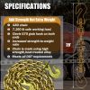 G80 Transport Binder Chain 3/8 Inch x 20 Foot | Tow Chain with Clevis Grab Hooks | 7,100 lbs Safe Working Load | Heavy Duty Chain for Transporting Towing