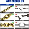 5/16 Chain with Hooks Grade 80 4900 lbs Working Load Tow Log Chain Towing Trailer Tie Down Binding Equipment 5/16 in x 20Ft