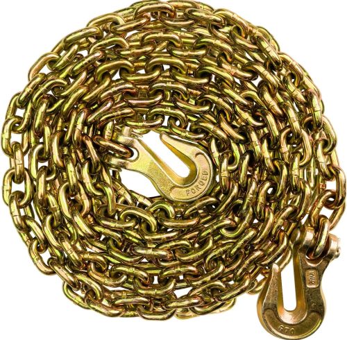 5/16 Chain with Hooks Grade 80 4900 lbs Working Load Tow Log Chain Towing Trailer Tie Down Binding Equipment 5/16 in x 20Ft