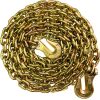 5/16 Chain with Hooks Grade 80 4900 lbs Working Load Tow Log Chain Towing Trailer Tie Down Binding Equipment 5/16 in x 20Ft
