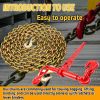 G80 Binder Chain Wll 7100 lbs Safe Working Load Transport Binder Chain with Clevis Grab Hooks 3/8"×20 FT Safety Heavy Duty Tow Chain for Lifting&Tie Down Hitch