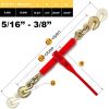 5/16"-3/8" Ratchet Load Binder and 5/16" G70 Transport Chain Kit,Chain Binder with 5,400Lbs Working Load Limit,Tow Chain with Grappling Hook,Tie Down Heavy Loads to A Truck or Flatbed Trailer