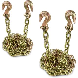Transport Binder Chain Tow Chain with G70,3/8'' x 10' with Clevis Grab Hooks,6,600 lbs Working Load Limit,for Tie Down, Hauling, Secure Heavy Loads to A Truck Or Flatbed Trailer