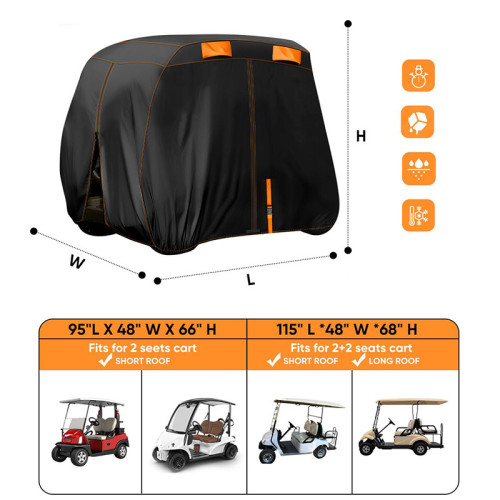 Heavy Duty 300D Oxford Waterproof Golf Cart Cover Fit Most Golf Cart Brand ATGC-5006S