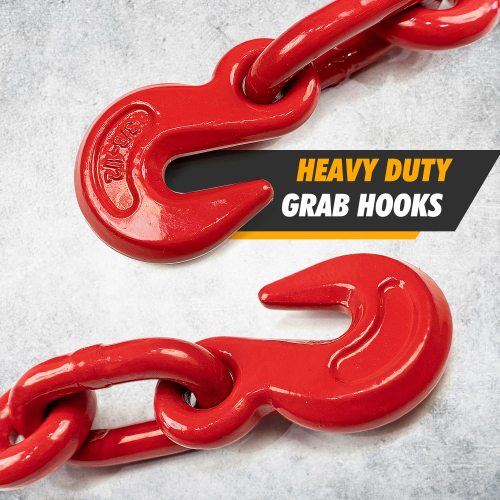 2Pack Chain Binder 3/8"-1/2",Working Load Limit with 9200LBS,Load Binder G70 Hooks, Adjustable Length, Ratchet Chain Binder