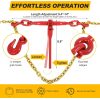 1/4" - 5/16" Ratchet Chain Binder 2600LBS with 1/4" X 12FT Binder Chain 3150LBS with Grappling Hook for Tie Down Heavy Loads to a Truck or Flatbed Trailer