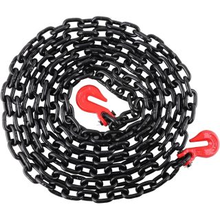 5/16 Inch x 20 Foot G80 Transport Binder Chain Safety/Binder Chain with Clevis Grab Hooks 4,900 lbs Safe Working Load Logging Chain for Transporting Towing Tie Down Binding Equipment