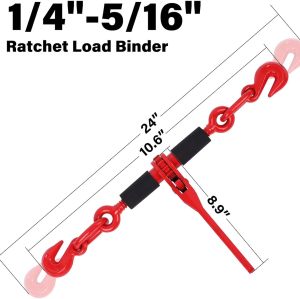 G80 Log Chain Wll 7100 lbs Safe Working Load Transport Binder Chain with Clevis Grab Hooks 3/8