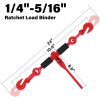 5/16" - 3/8" Chain Binders Set,2 Pack Grade 80 Ratchet Load Binder 5/16 to 3/8 with 5/16 inch G80 Transport Binder Chain × 20ft,with G80 Grab Hook,4 900lbs Working Load Tie Down
