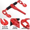 5/16" - 3/8" Chain Binders Set,2 Pack Grade 80 Ratchet Load Binder 5/16 to 3/8 with 5/16 inch G80 Transport Binder Chain × 20ft,with G80 Grab Hook,4 900lbs Working Load Tie Down