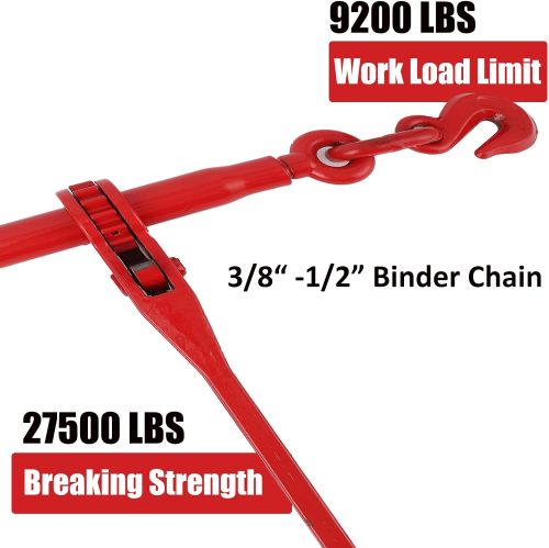 Chain Binder 5/16" -3/8" Grade 70 5/16"×10ft Chains with 1 Binder and 1 Chain Load Binder for Binder Chain with Grappling Hook for Industrial Agricultural Logging