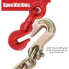 Chain Binder 5/16" -3/8" Grade 70 5/16"×10ft Chains with 1 Binder and 1 Chain Load Binder for Binder Chain with Grappling Hook for Industrial Agricultural Logging