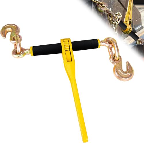 Chain Binders with 2 Grab Hooks G80 1/4in-5/16in Heavy Duty Ratchet Binders Tie Downs for Grade 80 Transport Chain 2200lbs Safe Working Load