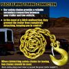 G80 Trailer Safety Chain 39 Inch Tow Chain with 3/8'' Clevis Snap Hook 2-Pack Heavy Duty Chain Break Strength 25000 lbs for Towing