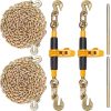 Ratchet Chain Binder with Chain 5/16-3/8 inch 7100 lbs Load Limit G80 Chain Detachable Anti-Skid Handle Tie Down Hauling Chain Binders for Flatbed Truck Trailer