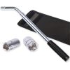 AtliFix Telescoping Lug Wrench Wheel Wrench with Storage Pouch Lug Nut Remover 1/2 Drive with 17/19mm and 21/23mm CR-V Sockets incl Lug Nut Covers Puller