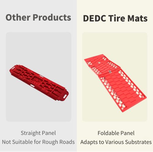 Foldable Car Tire Traction Mat Pad Winter Tire Tracks Jack Board Grips Go Treads Foldable Road Chews Tire Emergency Traction Mats Aid Kit Accessories for Ice/Snow/Sand/Beach Escape