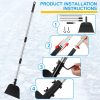 ATLI AT-504 54 Inch Snow Shovel Steel Flat Shovel with Gardening Gloves Gardening Scraper Shovel Outdoor Spade Tool Snow Ice Chopper with Adjustable Handle