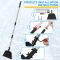 ATLI AT-504 54 Inch Snow Shovel Steel Flat Shovel with Gardening Gloves Gardening Scraper Shovel Outdoor Spade Tool Snow Ice Chopper with Adjustable Handle
