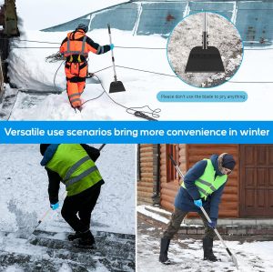 ATLI AT-504 54 Inch Snow Shovel Steel Flat Shovel with Gardening Gloves Gardening Scraper Shovel Outdoor Spade Tool Snow Ice Chopper with Adjustable Handle