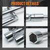 Folding Lug Wrench 4 Way,14-Inch SAE + Metric Tire Cross Wrench Universal and Foldable Wheel Wrench for Car,Trucks