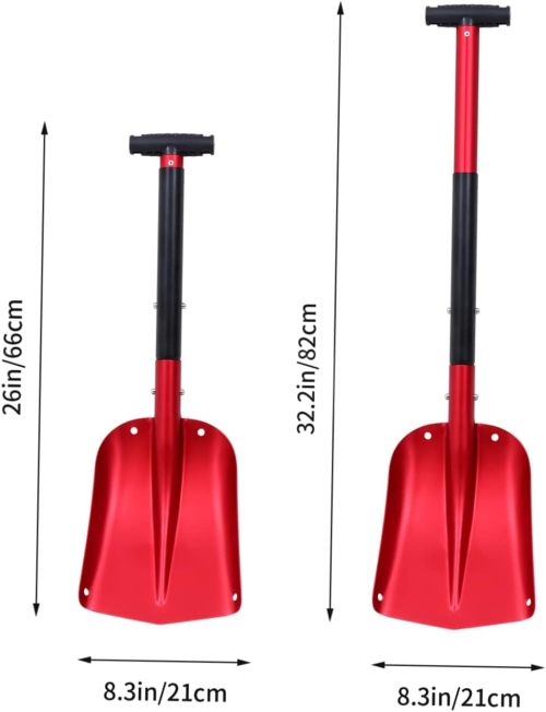 1pc Snow Shovel Ice Scraper Shovel Car Snow Removing Winter Shovel Car Ice Scraper Snow Kit Deicing Shovels Automobile Ice Shovels Ice Removing Shovel Aluminum Alloy Red Parliky