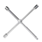 ATLIFIX Folding Lug Wrench 4 Way,14-Inch SAE + Metric Tire Cross Wrench Universal and Foldable Wheel Wrench for Car,Trucks