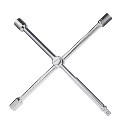 ATLIFIX Folding Lug Wrench 4 Way,14-Inch SAE + Metric Tire Cross Wrench Universal and Foldable Wheel Wrench for Car,Trucks