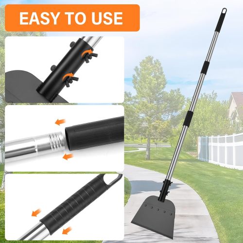 56" Snow Shovel Ice Chopper and Scraper for Clearing Snow and Ice from Driveways Walkways and Roads Also Suitable for Lawn Edging and Weeding in Gardens